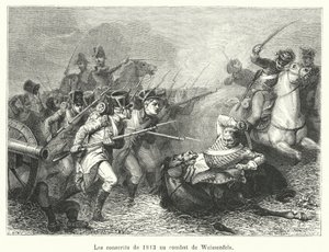 Conscripts of 1813 at the Battle of Weissenfels by French School