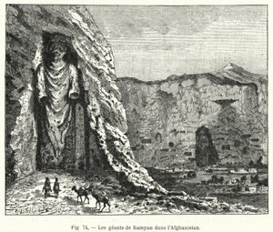 The Giants of Bamyan in Afghanistan (engraving) by French School