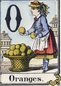 Letter O: Oranges. Recreative Alphabet. Epinal Imaging, circa 1880 by French School