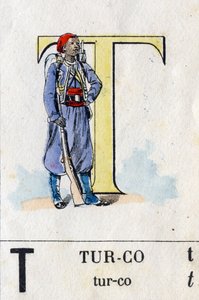 Letter T like Turco. Military Alphabet. Imaging of Epinal, circa 1870-1880 by French School