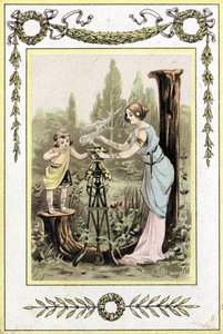 Letter representing a mother and daughter, late 19th century (chromolithograph)