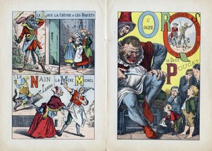 Letters: L M N O P Q R S (central double page). The wolf, the goat and the biquets, La Mere Michel, Le Nain jaune, L