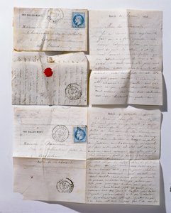 Letters sent to Paris by balloon during the siege of 1871 by French School