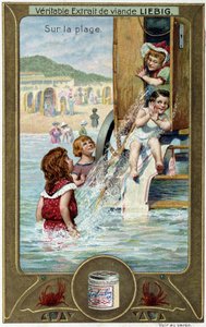Liebig chromolithography series Beach Game of children by French School