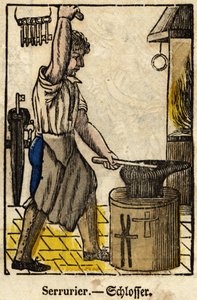 Locksmith; Series on trades, image of Epinal of the 19th century