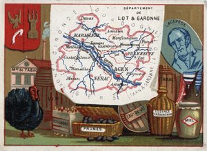 Lot et Garonne (Lot-et-Garonne, 47), Aquitaine, France. Tobacco factory, turkey breeding, wine, corks, plums, brandy, therebentine gasoline. Portrait of Bernard Germain Etienne de Laville-sur-Illon, Count of Lacepede (or de la Cepede)