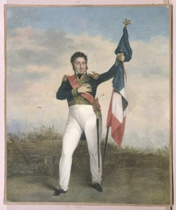Louis-Philippe bearing the tricolore flag on the barricades during Revolution of 1830