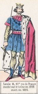 Louis VIII, 43rd King of France, ascended the throne in 1223, died in 1226