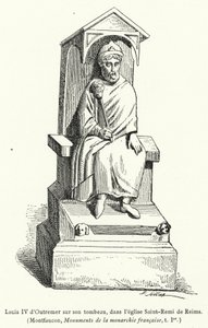 Louis IV of Overseas on his tomb in the church of Saint-Remi of Reims by French School