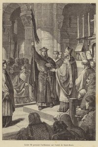Louis VII Taking the Oriflamme on the Altar of Saint-Denis (engraving)
