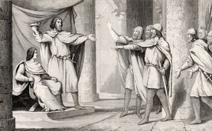 Louis V (967-87) the Loafer shows his crown to his followers, from 