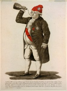 Louis XVI wearing the red cap, crying 