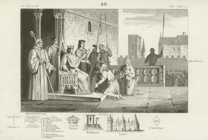 Louis X of France emancipates the serfs, 1315 by French School