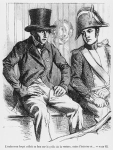 Lucien de Rubempre and Vautrin arrested, illustration from Splendeurs et Miseres des Courtisanes by Honore de Balzac, published 1867 by French School