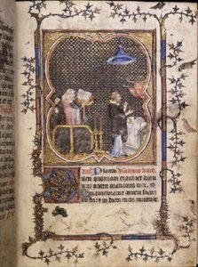 Funeral in a church, Latin and French, from the Hours of Philip the Bold, Duke of Burgundy, c.1370 by French School