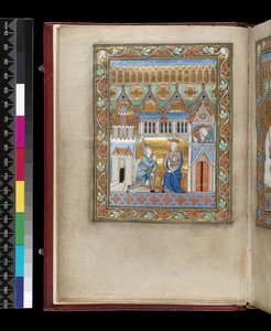MS 300 f.IIIv, David, shown twice, learns of Absalom’s death, from the Psalter and Hours of Isabella of France, Paris, c.1265-70