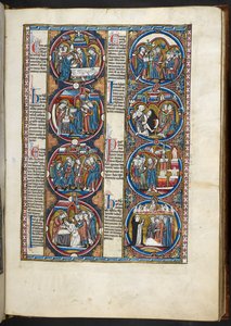 Miniatures from Bible moralisée by French School