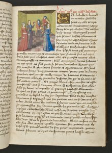 MS Hunter 252 019r Page from Cent Nouvelles Nouvelles, c.1461-62 by French School