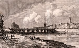 Macon - Bourgogne-Franche-Comte - engraving in La France illustree: geography, history, statistical administration by V.A. Malt-Brown. 1884