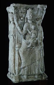 Madonna and Child, relief from a rectangular pillar by French School