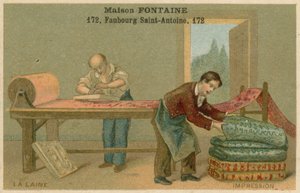 Maison Fontaine trade card, wool printing