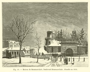 House of Beaumarchais, Beaumarchais Boulevard, Demolished in 1818 by French School