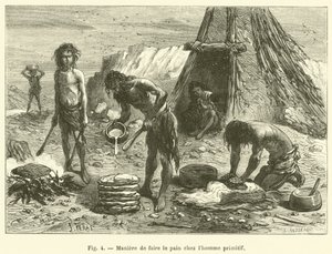How to Make Bread in Primitive Times (engraving) by French School
