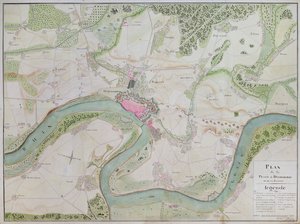 Map of Dusseldorf and surrounding areas by French School