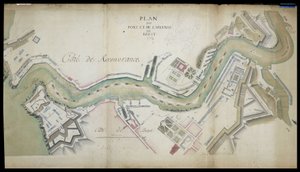 Map of the port and arsenal of Brest in 1754 by French School