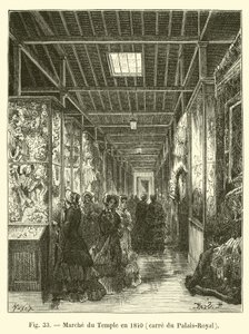 Temple Market in 1840, Palais-Royal Square by French School