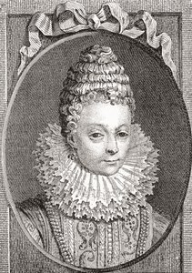 Marie de Médicis, 1575-1642. Queen consort of France, as the second wife of King Henry IV of France. From Les Heures Libres published 1908.