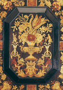 Marquetry detail from a buffet