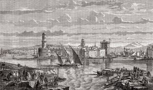 Marseilles during the 18th century, engraved by Pibaraud after Le Breton, from 