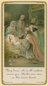 Mary Jesus, Who is All Meekness, Receive You, Like the Wise Men, in His Divine Heart by French School