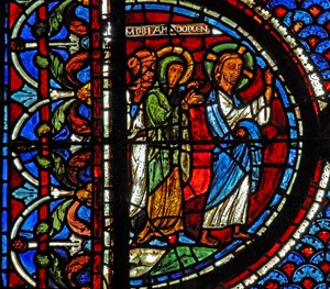 Mary Magdalene Window: Mary, Martha, and Jesus Go to Lazarus