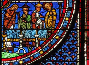 Mary Magdalene Window: Mary at the Death of Lazarus by French School