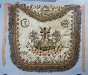 Masonic apron with various symbols
