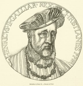 Medallion of Henry II (engraving) by French School
