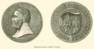 Wooden Medallion of Fugger by French School
