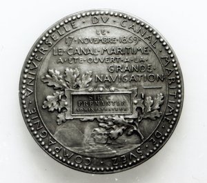 Medal commemorating the opening of the Suez Canal on November 17th 1869 by French School