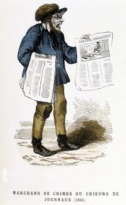Merchant of Crimes or Newspaper Crier by French School