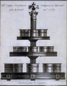 Metalwork: A Set of Liqueur Cups on a Stand, 1780-96 by French School
