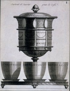 Metalwork: Coffee Set with Spoons and Sugar Holder, 1780-96