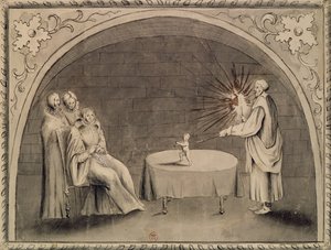 Michel de Nostradame and Catherine de Medici 1559 by French School