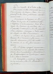 Minutes from a meeting of the Academy of Sciences, 4th July 1789 by French School