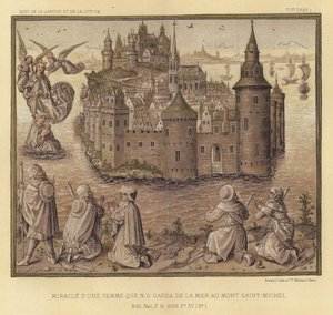 Miracle of a Woman Saved by Our Lady from the Sea at Mont Saint-Michel by French School