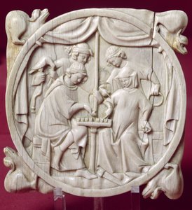 Mirror case depicting a game of chess, c.1300 by French School