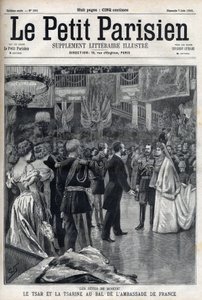 Moscow Celebrations: Tsar Nicholas II of Russia and Tsarina Alexandra Fiodorovna Romanova at the Ball of the French Embassy, in 