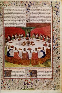 Apparition of the Holy Grail, from the Queste del Saint Graal, c.1470 by French School