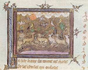 The Creation of the Animals, from Ovide Moralise written by Chretien Legouais